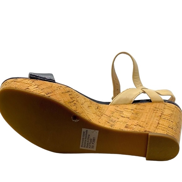 Alfani Black Strap Cork Wedge Heel - Picture 5 of 9